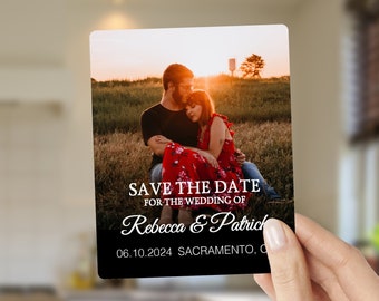 Personalized Photo Wedding Save the Date Magnet, Large Fridge Magnet, Engagement Photo Magnets, Refrigerator Magnet, Wedding Announcement