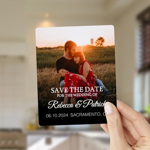 Personalized Photo Wedding Save the Date Magnet + FREE Envelope, Large Fridge Magnet, Engagement Photo Magnets, Refrigerator Magnet