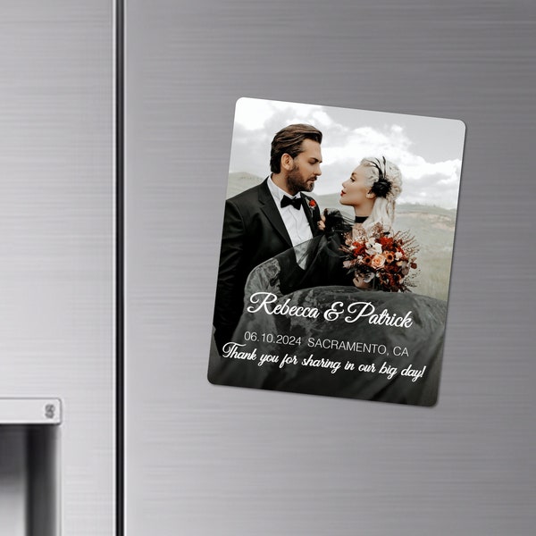 Custom Save the Date Magnets with Photo + FREE Envelopes, Wedding Magnet Favor for Guest Save the Wedding Invitation, Guests Gift