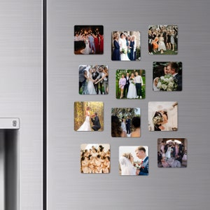 Custom Photo Fridge Magnet Set, Personalized Thank You Magnets, Wedding Favors for Guest, Guests Gift, Custom Photo Magnets, Gifts for Her