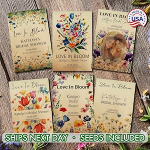 Bulk Favors, Bridal Shower Wildflower Seed Packet Favor, Custom Bridal Shower Guest Favors, Personalized Seed Favors for Bridal Shower Party