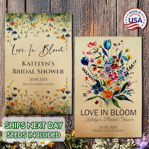 24 BULK Bridal Shower Seed Favors Custom Bridal Shower Favors Wildflower Seed Packet Favor for Shower Gift Favor Elegant Wedding Favor Idea