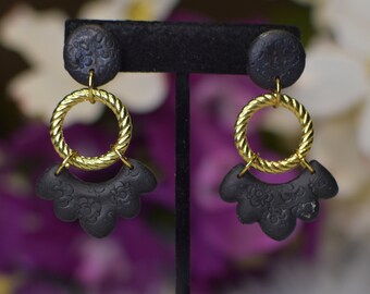 Black Earrings, Classy Earrings, Statement Earrings , Polymer Clay Earrings, Clay Earrings , Earrings