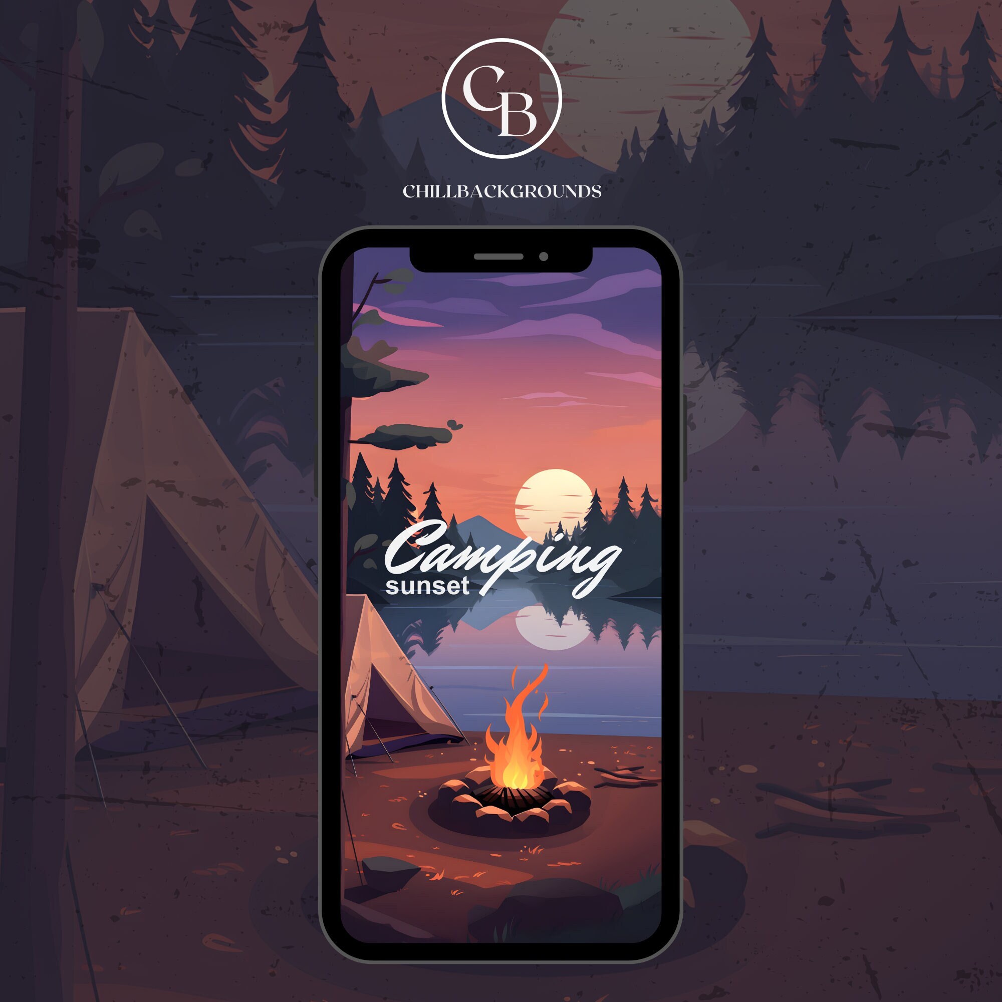 Camping Wallpaper, Sunset Wallpaper, Zoom, Illustration, Chill ...