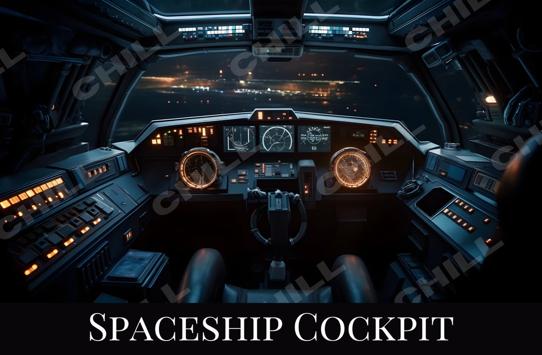 Spaceship Background, Cockpit Background, AI Art, Zoom Background