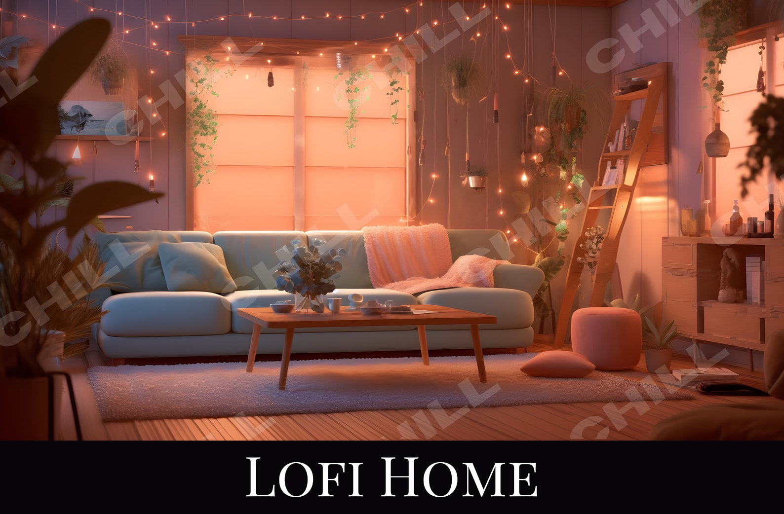 Lofi Home Virtual Background: Cozy Living Room (digital Download) - Etsy