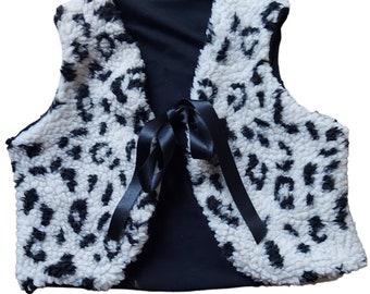 Gilet leopardo di peluche