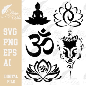 Meditazione 5 Bundle Design SVG PNG EPS Download digitale / Clip art Vettore Png File digitali File di taglio