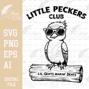 Little Peckers Club digitale download SVG PNG EPS |  Knipbestand Clip art Vector Cricut | Grappig shirt van Pecker Club