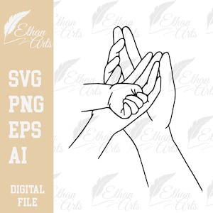 Mãe e bebê mãos design SVG, PNG, EPS Digital Download | Clip art, Vector, arquivo de corte