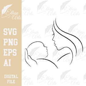 Mãe e bebê Design SVG, PNG, EPS Digital Download | Clip art, Vector, Arquivo de corte
