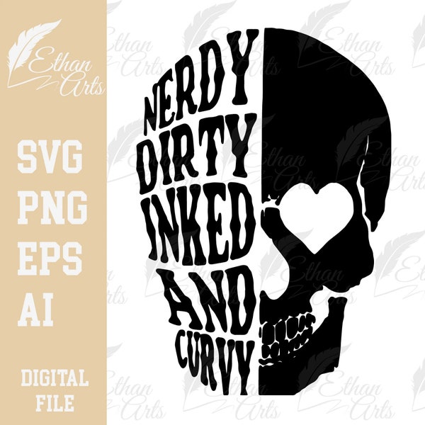 Nerdy Dirty Inked And Curvy SVG, PNG, EPS, Digital Download, Witch | Clip art, Vector, Png Digital Files, Cut file