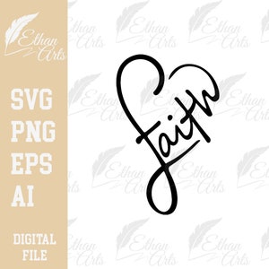 Foi coeur SVG, Christ PNG | Image clipart, vecteur, Fichiers numériques Png, Fichier de coupe, Cricut