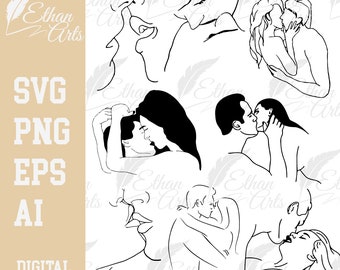 Pacchetto SVG di coppia per San Valentino: 8 design (download digitale)