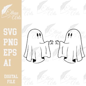 Paar / Beste Freunde Boo Geist Valentinstag Design Digitaler Download SVG PNG |  Ausgeschnittene Datei Clip art Vektor Cricut