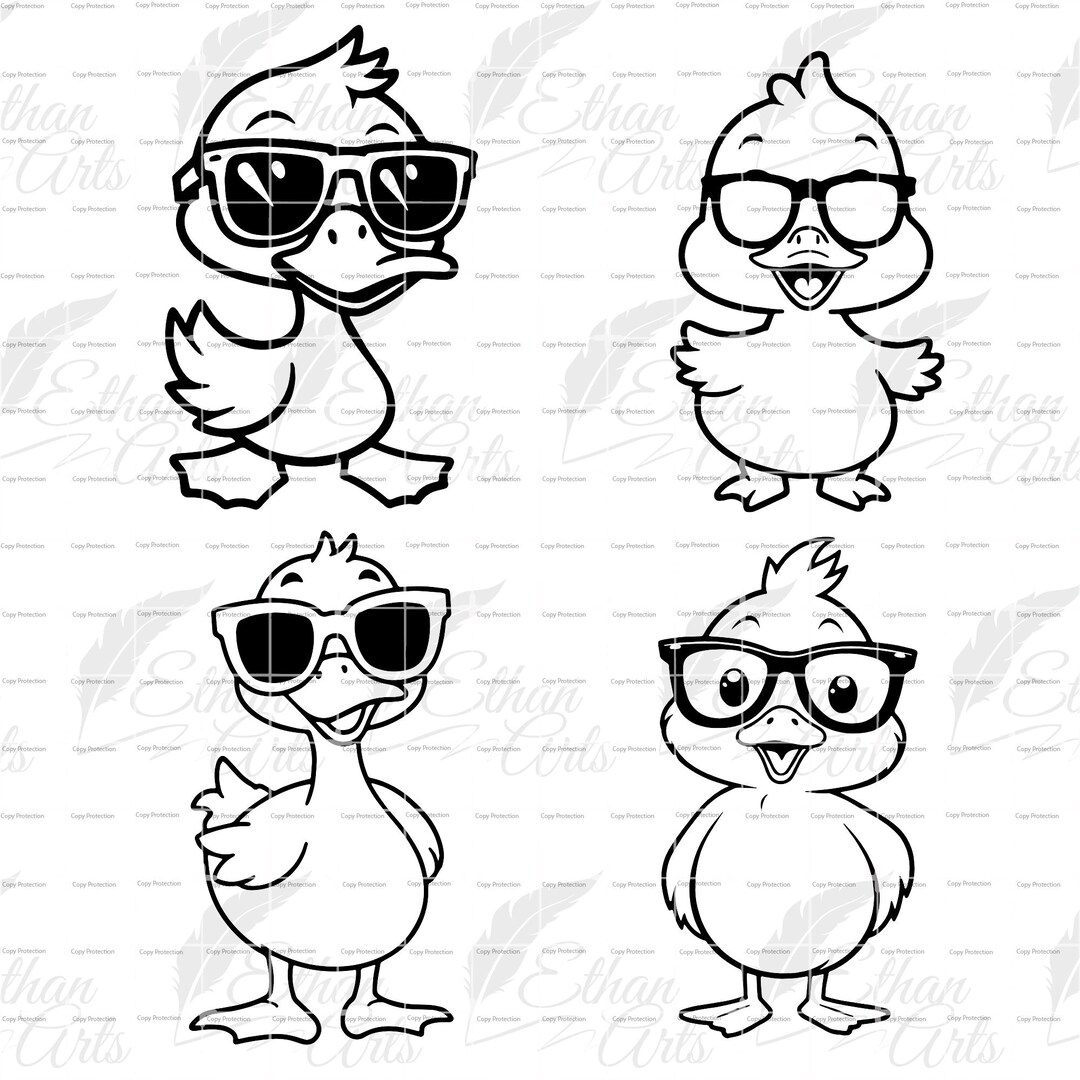 Duck With Shades SVG & PNG Bundle: Funny Clipart, Cricut Cut File ...