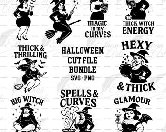 Curvy Witch Bundle SVG, Curvy Witch Design, Body Positivity Digital Download