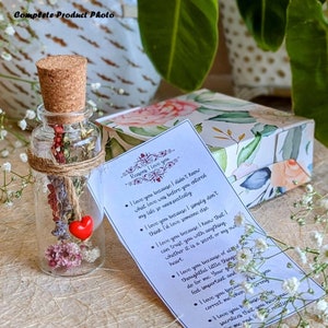 Valentines Love Gift Message in a Bottle Gift for Husband, Gift for Wife, Personalized Love Letter for Boyfriend, Girlfriend, Him Her