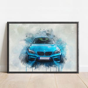 Custom Car Painting from Photo | Personalized Gifts for Dad or Boyfriend | Car Guy Birthday Gift Idea | First Car Watercolor | Gift for Him