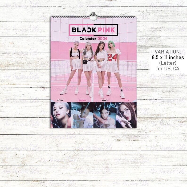 Blackpink Calendar 2024, Blackpink Wall Calendar 2024, Gift for Blinks