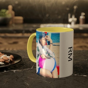 Kleurrijke Namjoon-mokken, BTS RM - Kim Namjoon, keramische mok van 11 oz, gekleurd interieur en handvat