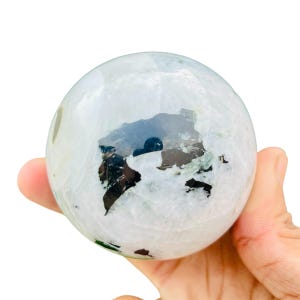 Rainbow Moonstone Sphere: Polished Crystal Ball, Moon Magic Ritual Tool (65MM