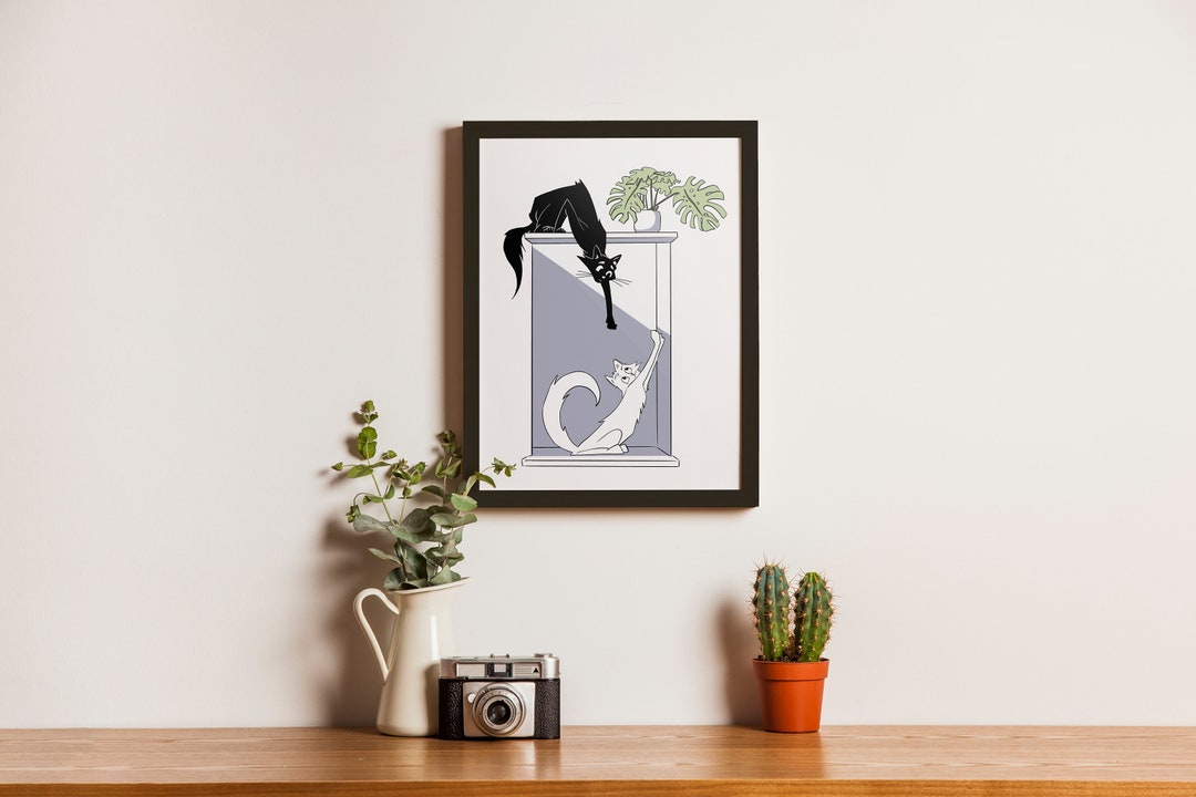 Cat Art Print - Printable Wall Art - Digital - Cat Postcard | Cat ...