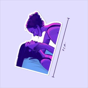 Sticker &#39;pink kiss&#39; - LGBTQIA+ sticker - queer handmade sticker - Love is love - lesbian vinyl sticker - bullet journal stickers