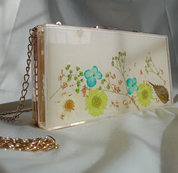 Pearly Resin Clutch Bag