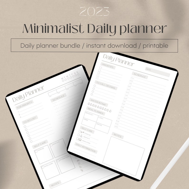 Daily Planner 2023 Daily Routine Planner Digital Planner Etsy
