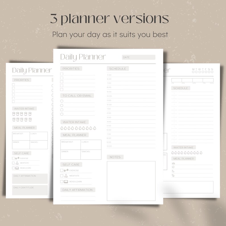 Daily Planner 2023 Daily Routine Planner Digital Planner Etsy