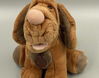 Vintage Ganzbros 1981 Wrinkles Hound Dog Puppy Dog Plush Stuffed Animal 10”