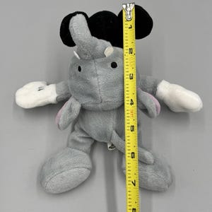 Disney Parks World Mickey Mouse As Elephant Plush Doll 8” Stuffed Beanbag Toy image 8