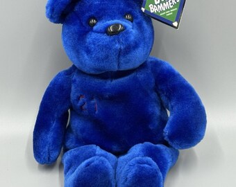 Vintage Salvino's Big Bammers Sammy Sosa Plush 12” Blue Bear #21 Blue 1999