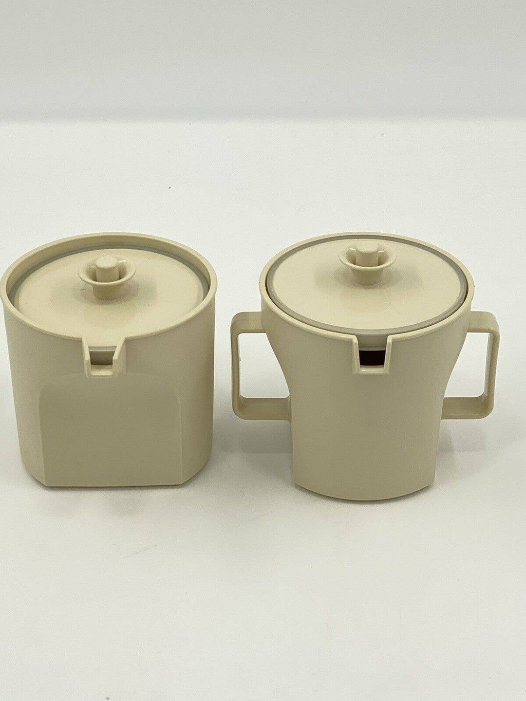 Vintage TUPPERWARE Cream & Sugar Container Set W/ Push Lids Etsy
