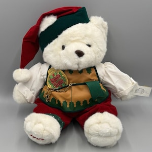 Vintage 1995 K-Mart Santa Time Teddybär Weihnachten Plüsch 18 zoll Stofftier