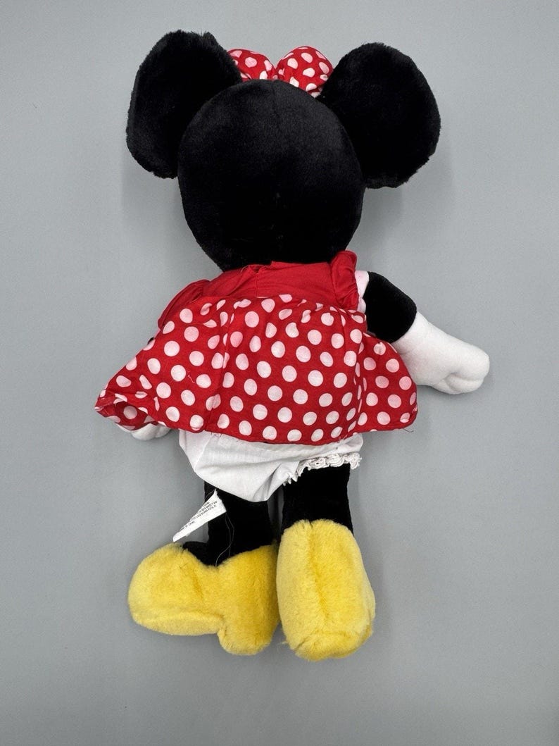 Vintage Disney Polka Dot Dress Minnie Mouse Plush 15” Stuffed Doll READ DETAILS image 6