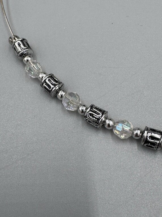 Silver Colored Statement Necklace W/ Circular Man… - image 5