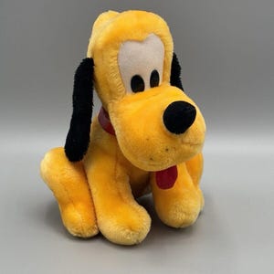 Vintage Disney Pluto Plush Dog 10” Stuffed Animal Sitting Disneyland No Tag