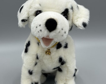 Vintage Walmart Dalmatian Puppy Dog Plush 9” Sitting Spotted Stuffed Animal Toy