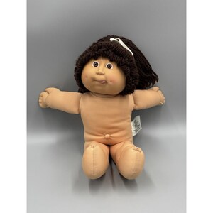 Vintage Cabbage Patch Dzieci Brązowe Włosy Oczy Dołeczki Język Na Zewnątrz Caleco