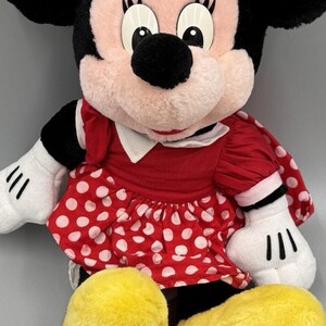 Vintage Disney Polka Dot Dress Minnie Mouse Plush 15” Stuffed Doll READ DETAILS image 2