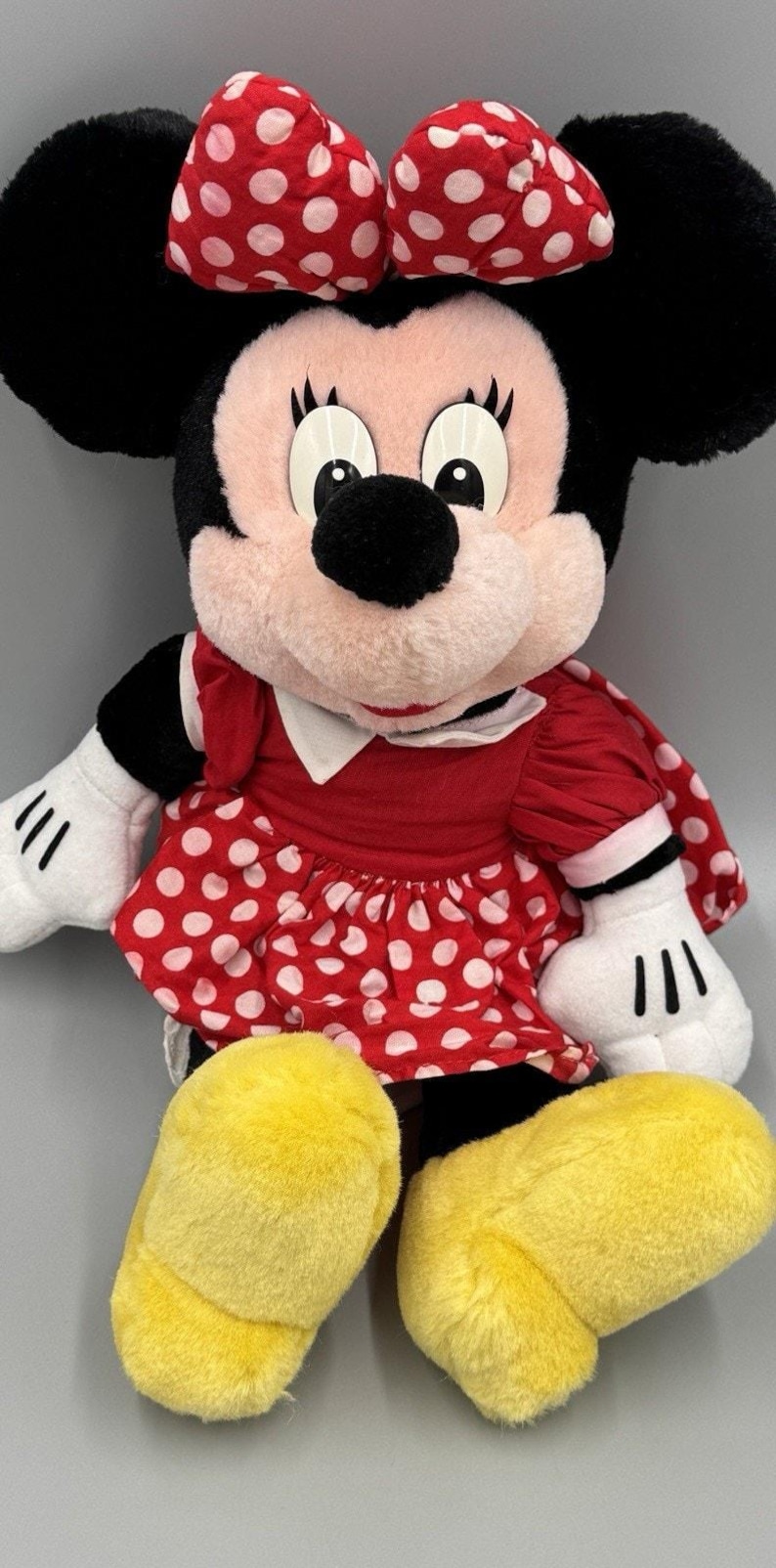 Vintage Disney Polka Dot Dress Minnie Mouse Plush 15” Stuffed Doll READ DETAILS image 2