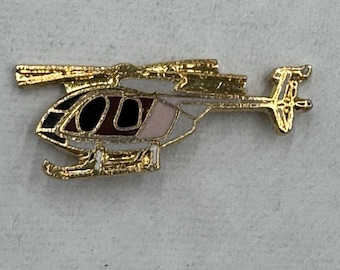 Helicopter Gold Colored Background Lapel Hat Pin
