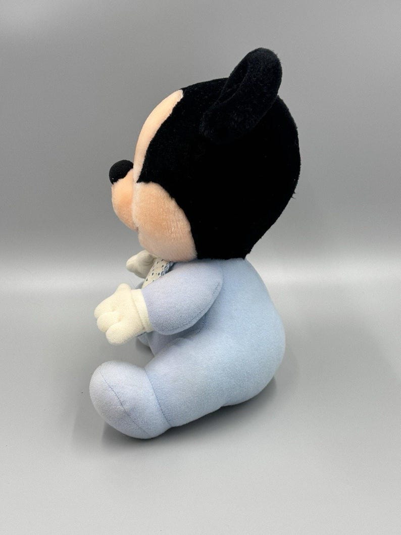 Vtg 1984 Hasbro Softies Baby Mickey Mouse Disney Blue Plush 11” Stuffed Doll image 5