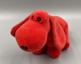 Peluche vintage de 1998 de Ty Beanie Buddies, Rover, el cachorro rojo de 30 cm.