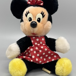 Vintage Disneyland Walt Disney World Minnie Mouse Pluszowa 7-calowa pluszowa zabawka PRZECZYTAJ SZCZEGÓŁY zdjęcie 1