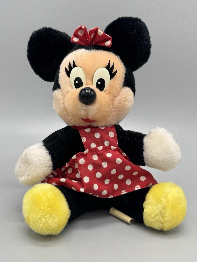 Vintage Disneyland Walt Disney World Minnie Mouse Pluszowa 7-calowa pluszowa zabawka PRZECZYTAJ SZCZEGÓŁY zdjęcie 1