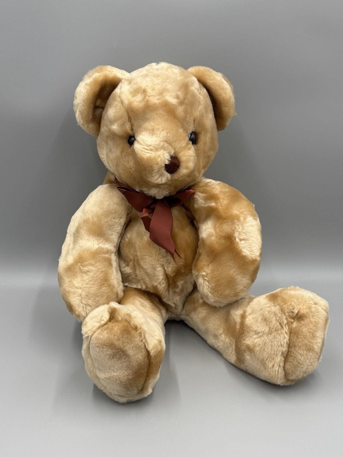 Vintage Brown Teddy Bear Plush Sitting 15” Stuffed Animal No Tag