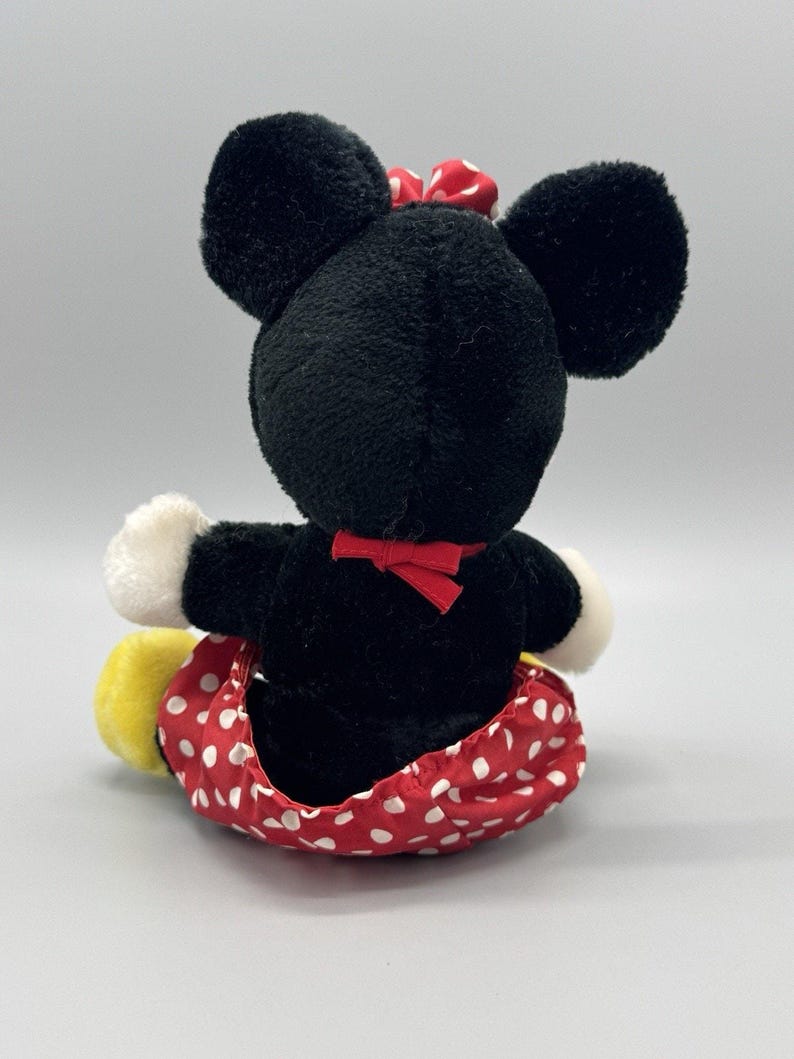 Vintage Disneyland Walt Disney World Minnie Mouse Pluszowa 7-calowa pluszowa zabawka PRZECZYTAJ SZCZEGÓŁY zdjęcie 4